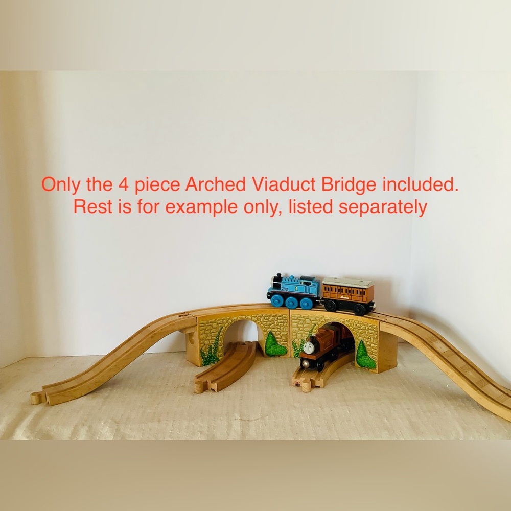 Rare Vintage Arched Viaduct Set Thomas & Friends Wooden Railway 2003, 4 Pieces - Picture 4 of 11